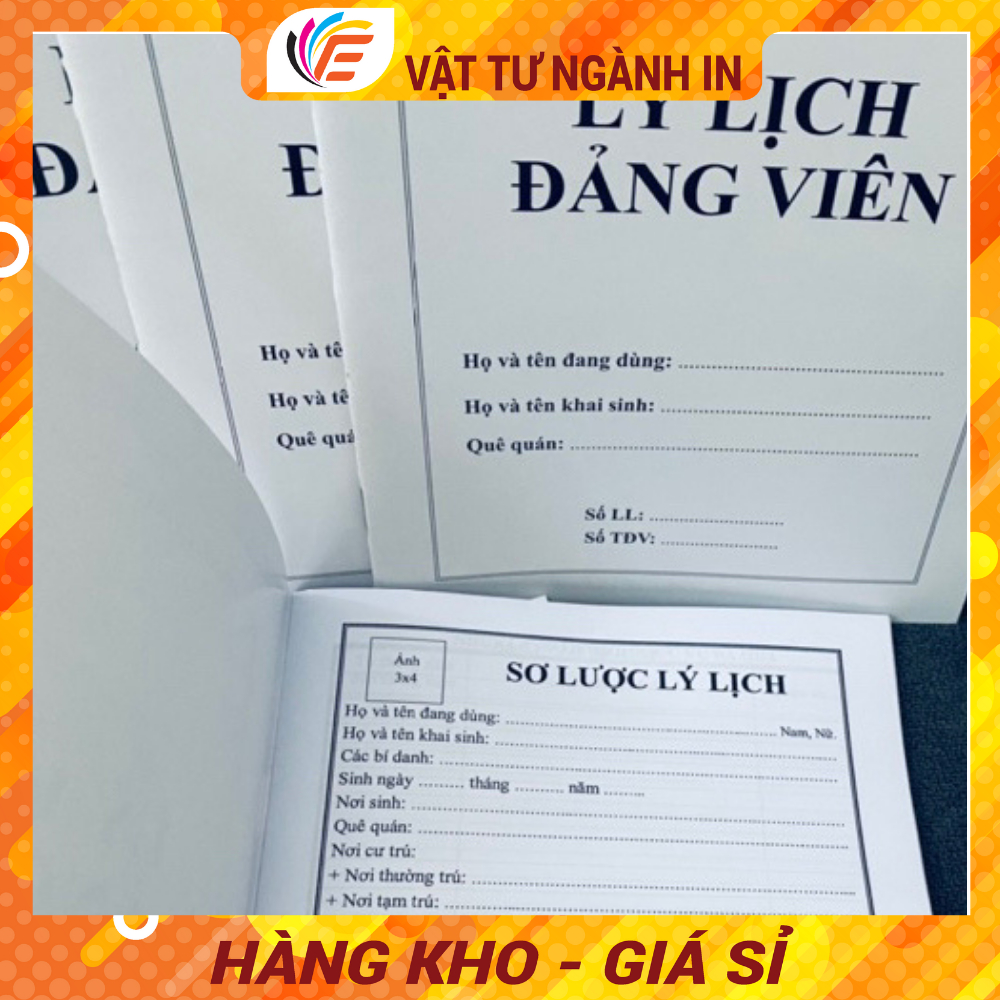 Mẫu Lý Lịch Đảng Viên 1-HSĐV Hàng Đẹp Theo Chuẩn Quy Định - 24 trang, 28 trang, 32 trang
