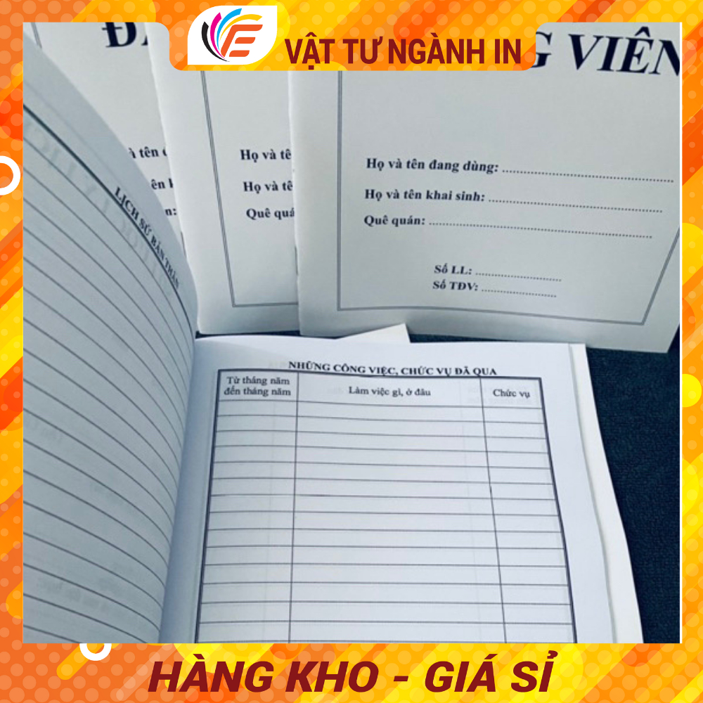 Mẫu Lý Lịch Đảng Viên 1-HSĐV Hàng Đẹp Theo Chuẩn Quy Định - 24 trang, 28 trang, 32 trang