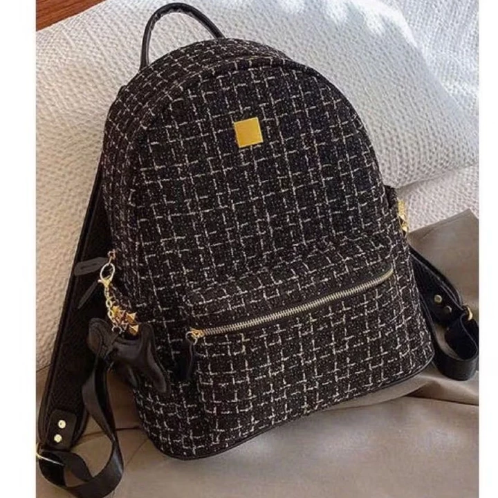 Balo nữ, balo học sinh, balo đi học, đi chơi, balo kim tuyến chất dạ Tweed size 40 đựng vừa A4, laptop 14in