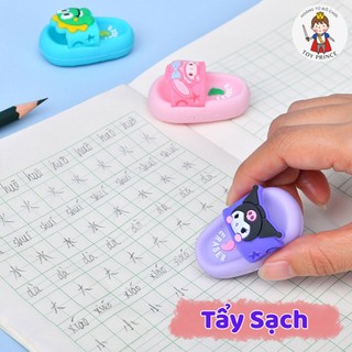 Tẩy Bút Chì Siêu Sạch Hình Đôi Dép Kuromi, Melody Cute - Gôm Tẩy Chất Liệu Cao Su Mềm Cao Cấp An Toàn Cho Bé Sử Dụng