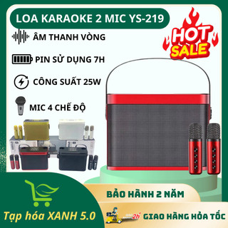 Loa Karaoke Kèm 2 Mic Không Dây Bluetooth YS-219, Âm Thanh Siêu Hay, Tiện Lợi, Bảo Hành 24 Tháng