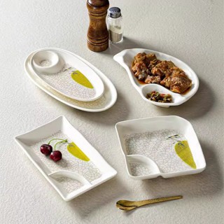 Đĩa Phíp ( Melamine A5 ) Hoa Văn Hình Lá Tre Dùng Cho Nhà Hàng Khách Sạn 36309