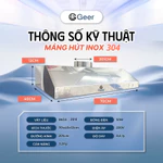 Máng hút khói bếp GEER inox 201/304 chính hãng – kích thước 70x40x12cm, hút mùi bếp, lọc không khí, chống gỉ, cao cấp — ảnh 5
