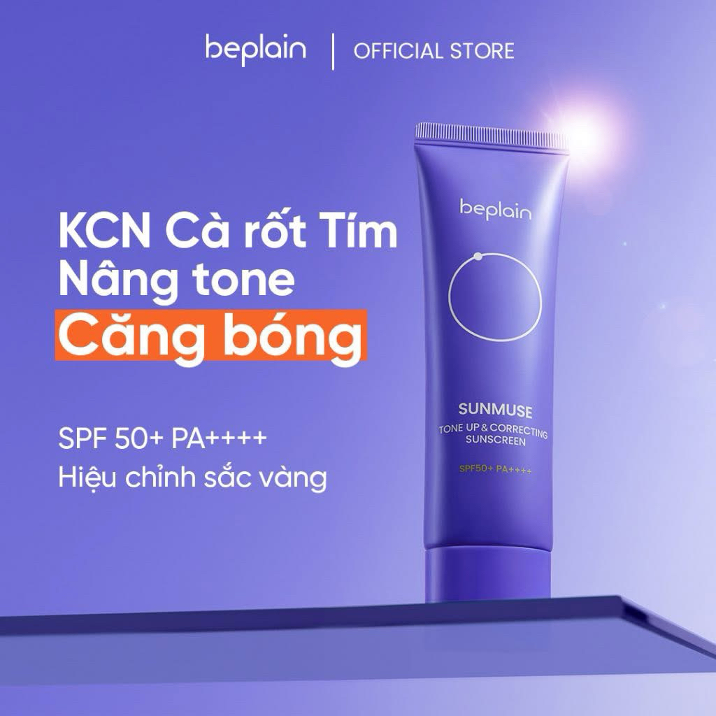 Kem Chống Nắng Beplain Tím Đậm Nâng Tone Siêu Đẹp Cho Da Thường Da Khô Da Hỗn Hợp - Hình Ảnh Thực Tế