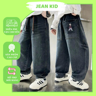 Quần Jean Họa Tiết Họa Hình Dáng Xuông Năng Động Cho Bé Trai