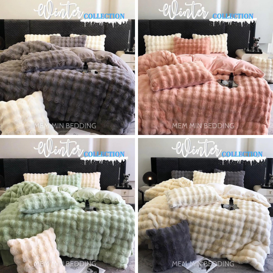 Bộ chăn ga gối nỉ lông chồn mềm mại MemMinbedding Luxury cao cấp, mềm mịn,hàng chuẩn nhập khẩu loại 1-(SGN85)