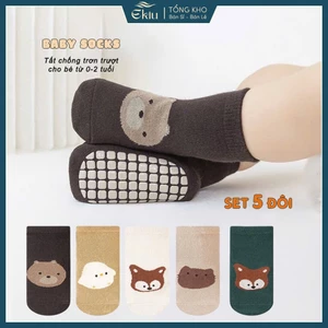 Tất vớ cho bé họa tiết dễ thương có dế chống trơn trượt - Ekiu Shop