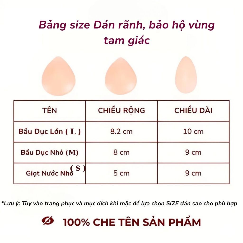 Miếng dán silicone mềm mại che rãnh vùng kín chống lộ bảo hộ mặc đồ bó sát đồ tập gym LANIXA D0163