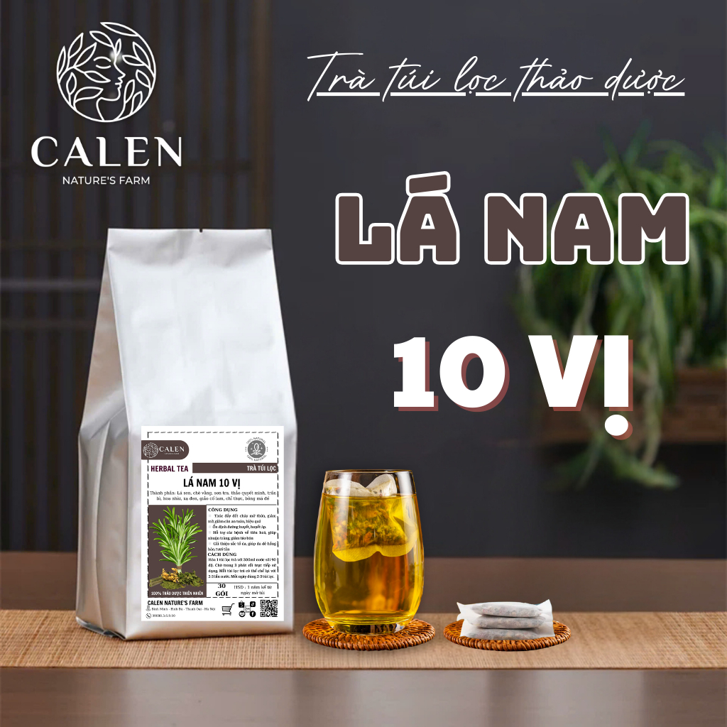 Trà lá nam 10 vị giúp thải độc, giảm mỡ, hỗ trợ tiêu hóa và làm đẹp da bịch 30 túi lọc