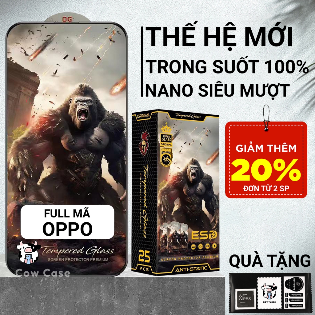 Kính cường lực Oppo Reno 16/15 A6x,Find X9,X8,A3x A15,A54,A57,A5S,F9,A3S,A55,A53,A12,Reno5,A58,A31,F11 KKCB