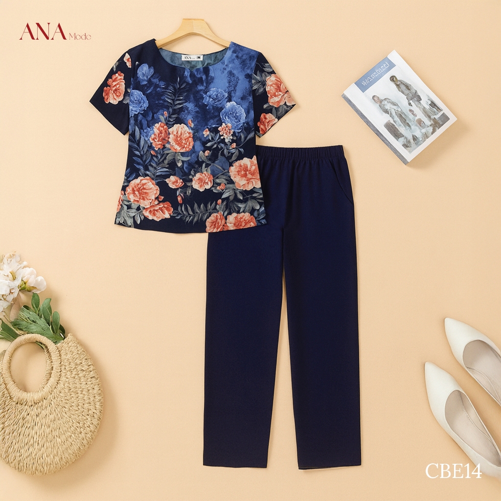 Đồ Bộ Form Rộng Trung Niên ANA Mode Chất Liệu Lụa Mango Thanh Lịch Ở Nhà Quà Tặng Mẹ DB25CBE14