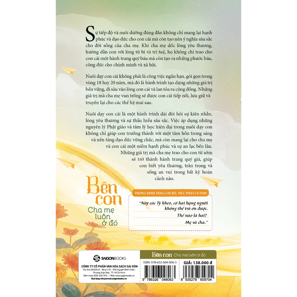 Sách - Bên Con, Cha Mẹ Luôn Ở Đó - Thích Khải Thành