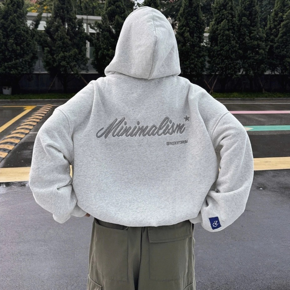 Áo Khoác Nỉ , ÁO Khoác Hoodie Zip Form Boxy Thêu NQ30 MINIMALISM Form Rộng Nam Nữ Unisex 2025