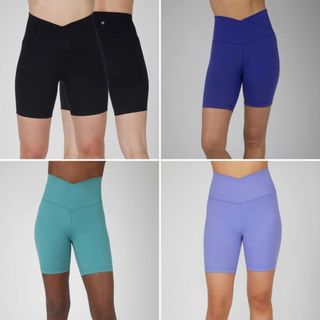 Size XS (37-45kg) Quần tập gym, yoga short legging cạp chéo, dáng ôm vải co dãn 4 chiều mềm mại, hàng VNXK