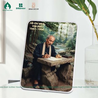 Ảnh để bàn Bác Hồ  quà tặng mùng 2-9 mẫu mới nhất 2025 tráng gương treo tường để bàn siêu nét