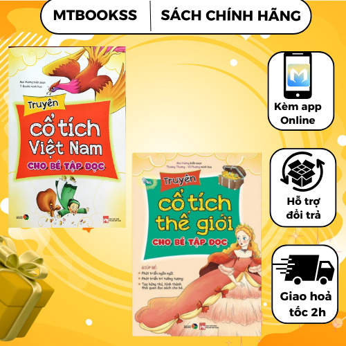 Sách - Combo Truyện Cổ Tích Việt Nam Cho Bé Tập Đọc + Truyện Cổ Tích Thế Giới Cho Bé Tập Đọc