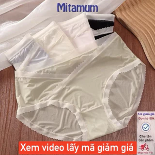 Quần lót bầu cạp chéo Su Thạch Quần chip bầu đáy kháng khuẩn thông hơi bigsize đũng sáng màu Mitamum