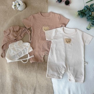 Set body gấu đùi kèm nón bé trai, bé gái 4-11kg. Bodysuit gấu cho bé mặc hàng ngày. Dino Kids