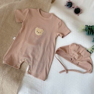 Set body gấu đùi kèm nón bé trai, bé gái 4-11kg. Bodysuit gấu cho bé mặc hàng ngày. Dino Kids