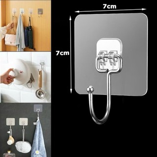 móc treo đồ inox dán tường chịu lực, siêu chắc màu bạc.
