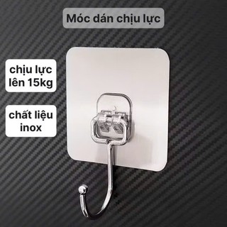 móc treo đồ inox dán tường chịu lực, siêu chắc màu bạc.