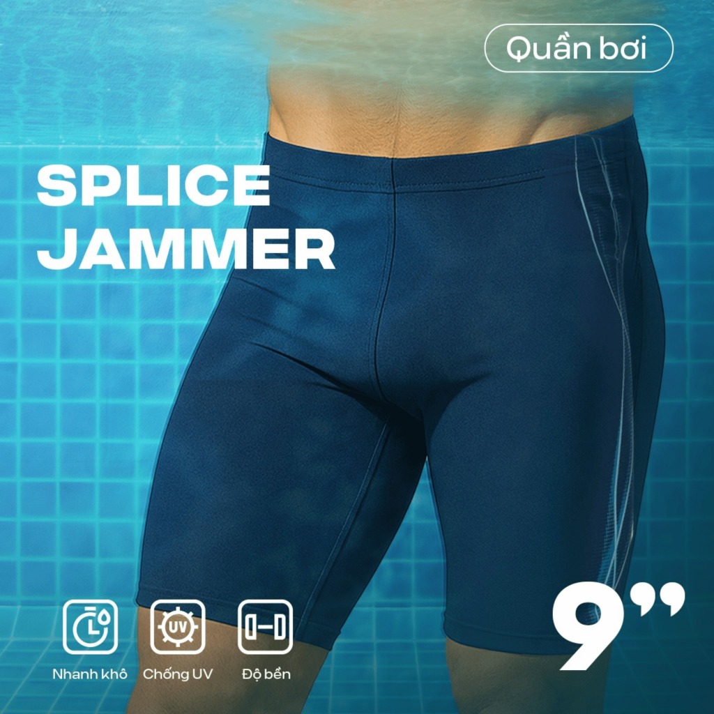 [TẶNG KHĂN]Quần bơi nam Splice Jammer 9inch bền bỉ, nhanh khô, chống bám nước, chống UV, đồ thể thao đi biển Coolmate