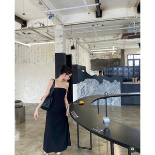Đầm Cúp Ngực Dáng Dài Form A Màu Đen Chất Dày Dặn Sang Trọng Nữ Tính