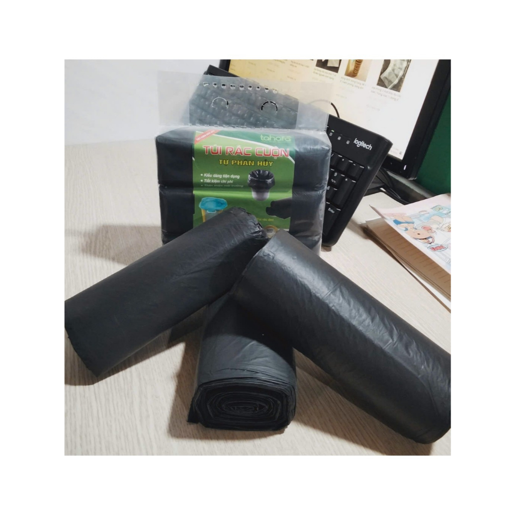 Túi Rác Tự Phân Hủy - Bao Rác Đen Đủ 1KG 3 Cuộn | Shopee Việt Nam