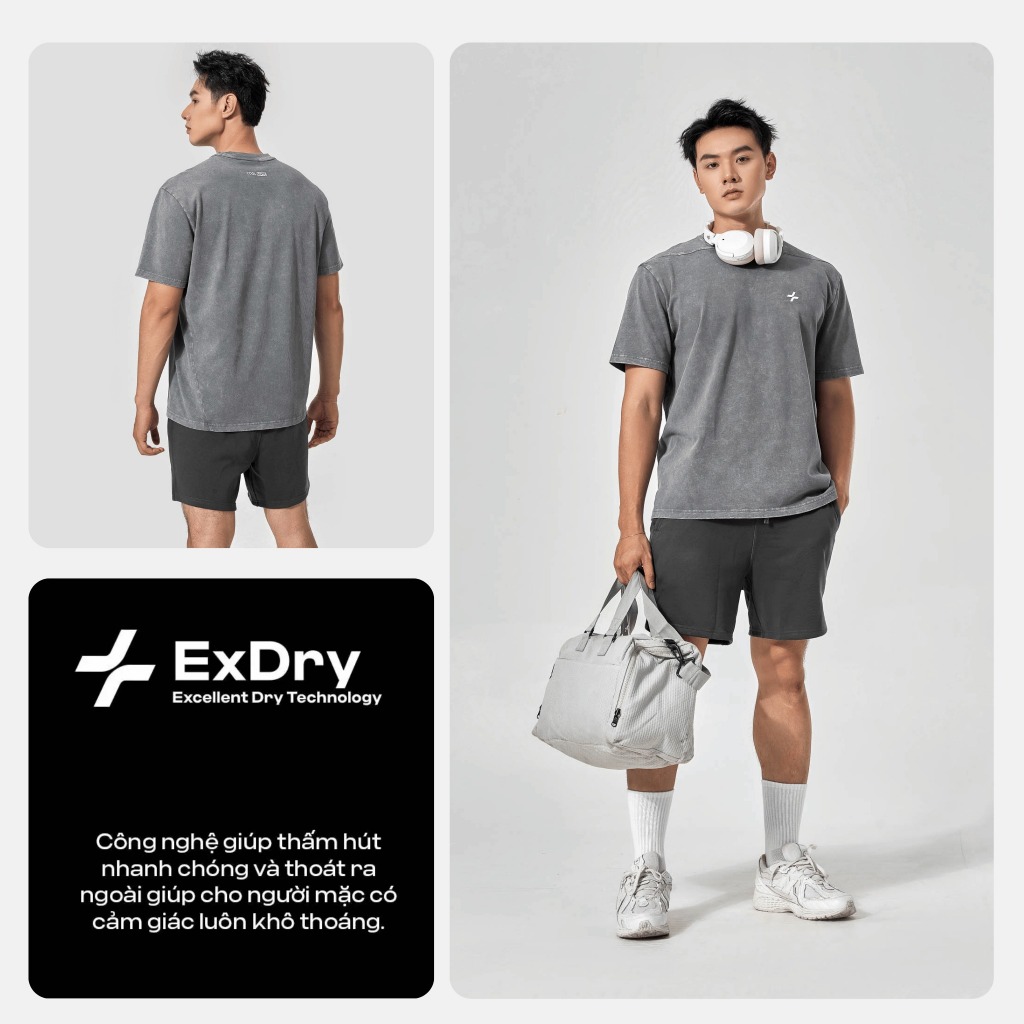 [MUA 4 GIẢM 20%]Áo thun thể thao nam tập Gym Cotton Oversize Comfort Washed thấm hút, thoáng mát, co giãn Coolmate
