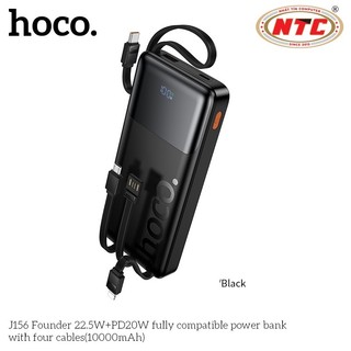 Sạc dự phòng Hoco J156 10000mAh TypeC PD 20W & USB-A QC 3.0 22.5W, Kèm 4 Cáp sạc in/out (Đen)