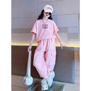 [B&G] Sét bộ dài thể thao quần túi hộp áo thun cotton mềm năng động cho bé gái từ 10-45kg(2-12 tuổi)