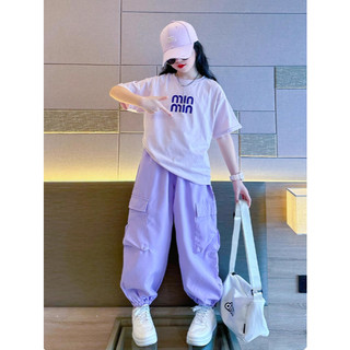 [B&G] Sét bộ dài thể thao quần túi hộp áo thun cotton mềm năng động cho bé gái từ 10-45kg(2-12 tuổi)