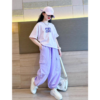 [B&G] Sét bộ dài thể thao quần túi hộp áo thun cotton mềm năng động cho bé gái từ 10-45kg(2-12 tuổi)
