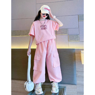 [B&G] Sét bộ dài thể thao quần túi hộp áo thun cotton mềm năng động cho bé gái từ 10-45kg(2-12 tuổi)