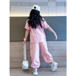 [B&G] Sét bộ dài thể thao quần túi hộp áo thun cotton mềm năng động cho bé gái từ 10-45kg(2-12 tuổi)