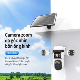 Camera Năng Lượng Mặt Trời Sim 4G VSTARCAM BG621TR, 4 Mắt 3 Khung Hình Độc Lập Zoom 10x 2k Siêu Nét