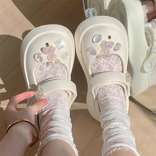Dép sục nữ đế cao 5cm Sticker bling gấu thỏ trong XIXITIAO kiểu sandal quai hậu CS-85