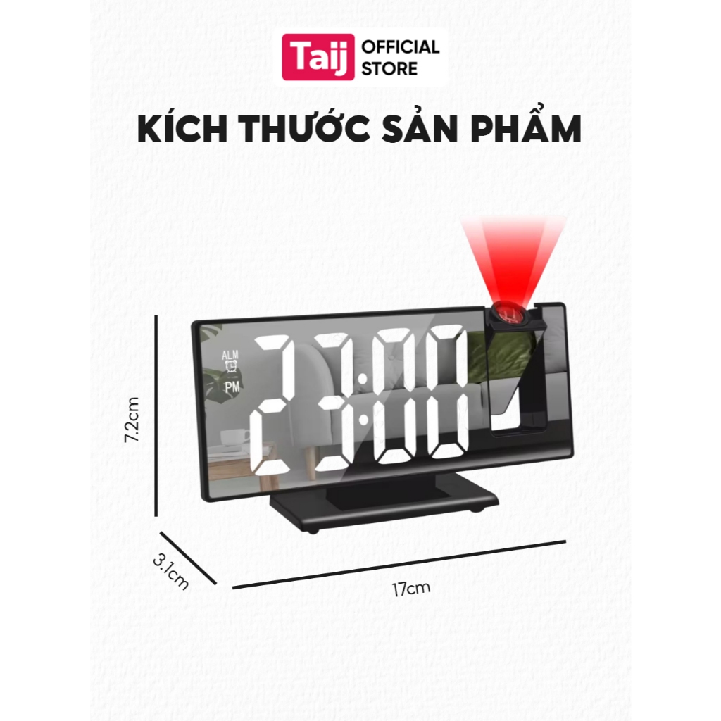 Đồng Hồ Báo Thức, Đồng Hồ Để Bàn Led Báo Thức Thông Minh, Có Máy Chiếu Giờ Tiện Lợi
