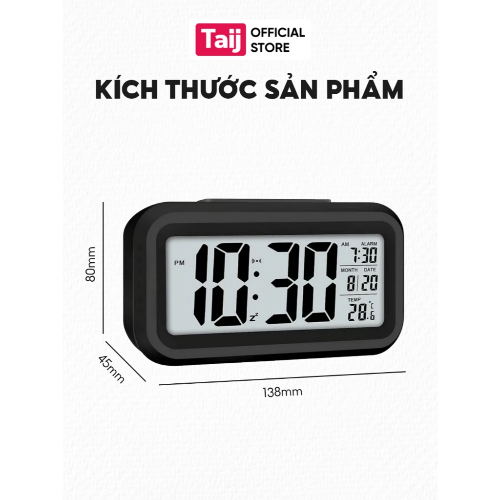 Đồng Hồ Led Để Bàn Báo Thức Đo Nhiệt Độ Và Độ Ẩm, Decor Phòng Ngủ, Nhỏ Gọn, Hiện Đại Và Tinh Tế