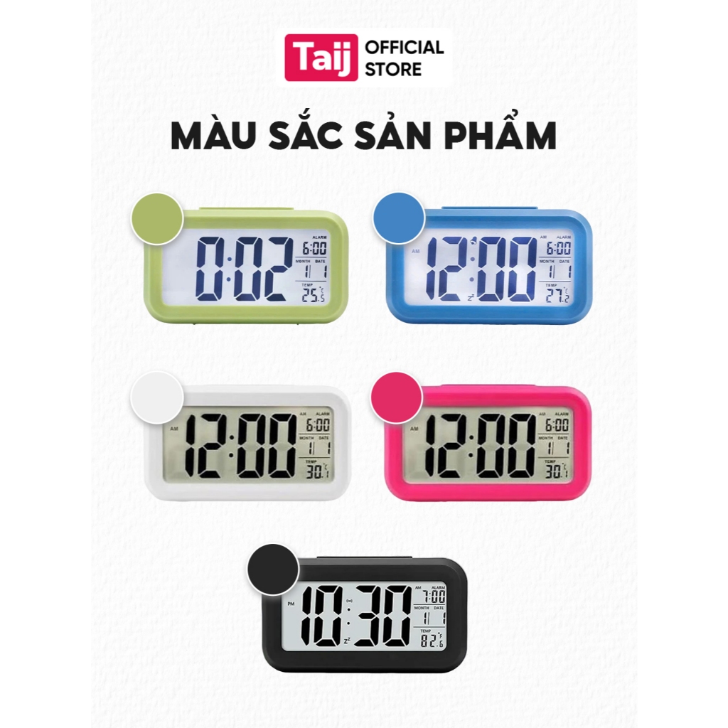 Đồng Hồ Led Để Bàn Báo Thức Đo Nhiệt Độ Và Độ Ẩm, Decor Phòng Ngủ, Nhỏ Gọn, Hiện Đại Và Tinh Tế