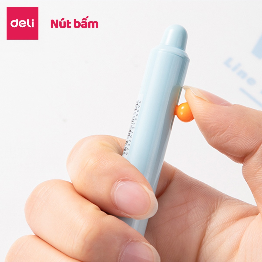 Combo Bút Gel Bấm Deli Họa Tiết Dễ Thương Định Vị Tay Cầm0.5mm ST Mực Đen Thiết Kế Màu Kẹo Bắt Mắt