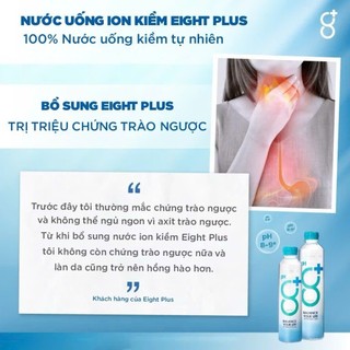 Nước uống ion kiềm Eight Plus pH 8+ đóng chai 500ml, thùng 24 chai, tăng cường hệ miễn dịch, tốt cho sức khỏe.