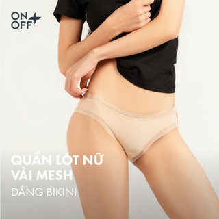 Quần lót nữ Microfiber mesh ONOFF PREIMUM dáng bikini kháng khuẩn siêu nhẹ dệt thoáng khí- 16UJ23A007