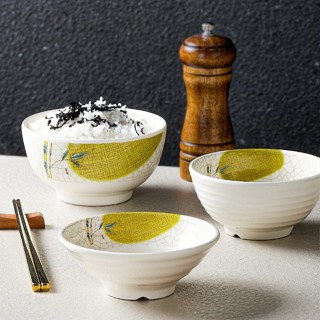 Bát Cơm Phíp ( Melamine A5 ) Hoa Văn Hình Lá Tre Dùng Cho Nhà Hàng Khách Sạn B1043