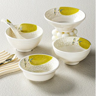 Bát Cơm Phíp ( Melamine A5 ) Hoa Văn Hình Lá Tre Dùng Cho Nhà Hàng Khách Sạn B1043
