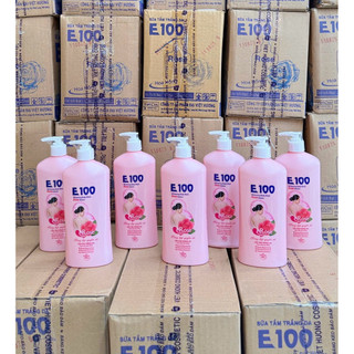 Sữa Tắm dưỡng Trắng Da E100 Hoa Hồng : 520g Hồng - Chính Hãng