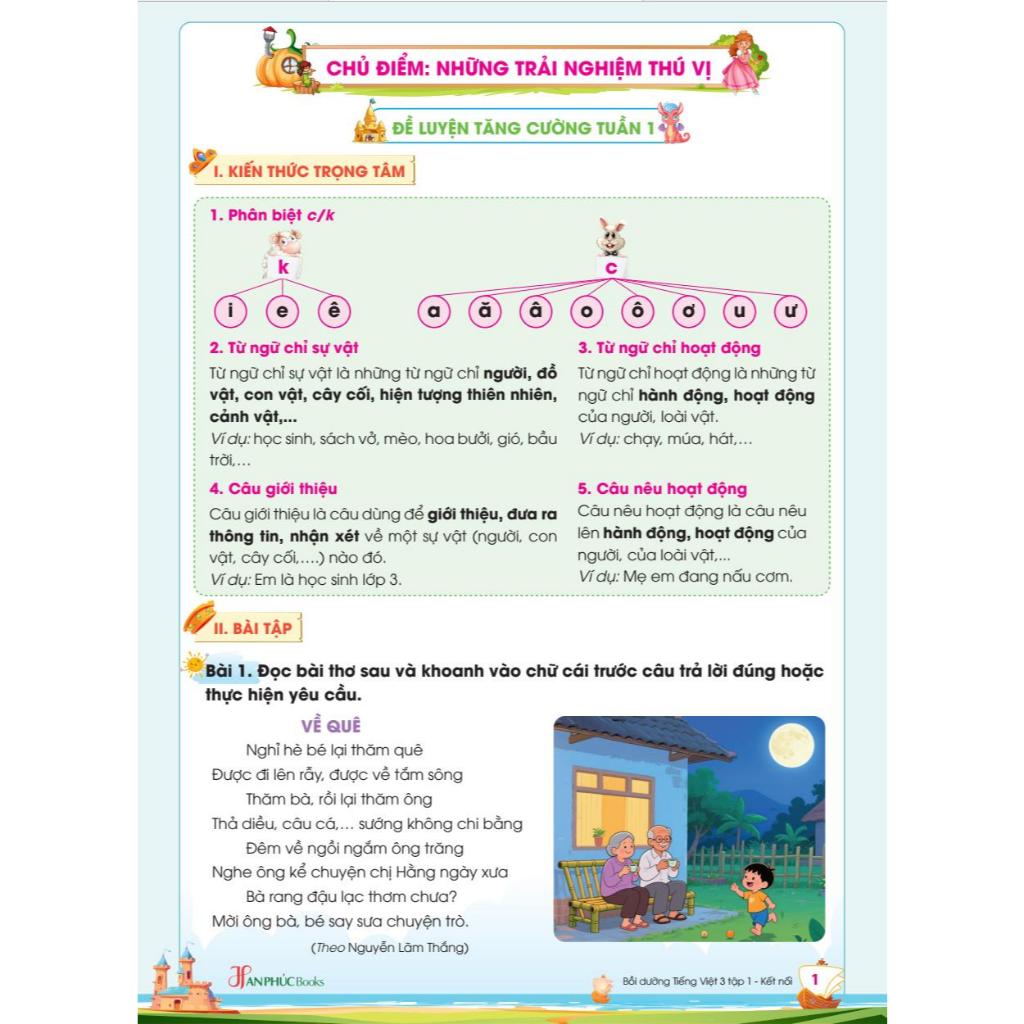 Sách - H An Phúc - Vở Bồi Dưỡng Tiếng Việt Lớp 3 Tập 1 ( Kết Nối )