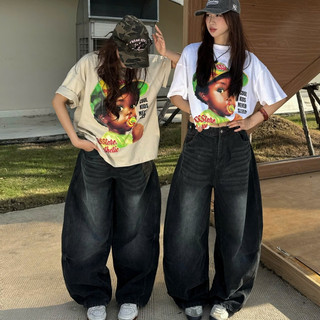 Quần Jeans PREMIUM Thunder Light From Rộng Unisex Nam Nữ Tôn Dáng Có Đai Siết Eo | SSSTORE.Aesthetic