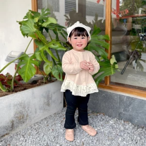 Áo Khoác Bé Gái Phối Bèo Nỉ Bông Giữ Ấm Mùa Đông – Phong Cách Hàn – Size 6M-3Y | QA229