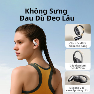 Tai nghe tai mở FitBuds Ugreen Bluetooth 6.0 T.hời lương pin 28 giờ Chống nước IPX5